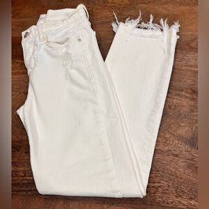Frame Le High Straight White Distresses Denim Pants Size 25